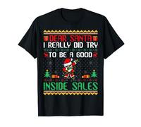 Santa Try to Be a Good Inside Sales - Funny Christmas Maglietta