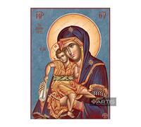 Santa Vergine Maria Axion Esti Icona Greco-Ortodossa (20 x 28 cm)