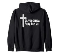 Santa Veronica Pray for Us Croce RCIA Presente Felpa con Cappuccio