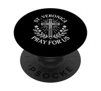 Santa Veronica Prega Per Noi Floreale Cattolico Cristiano PopSockets PopGrip Adesivo