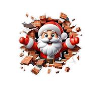 Santa Wall Stickers,Santa Breaking The Wall Christmas Sticker Decor - Toilet Lid Decals - for Home Party Living Room Bedroom Bathroom Kitchen Office Holiday School Classroom