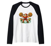 Santa Weightlifting - Divertenti guadagni in palestra per le vacanze con gli elfi Maglia con Maniche Raglan
