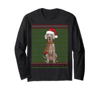 Santa Weimaraner Cane Razza Braco De Weimar Brutto Natale Maglia a Manica