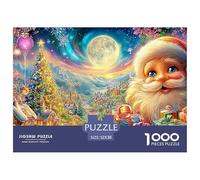 Santa with Gifts, Moonlit Festive Village Puzzle Da 1000 Pezzi Christmas Style Gioco Classico Per Bambini E Adulti, Riciclato 52x38cm/1000pcs