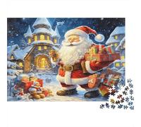 Santa with Gifts Puzzle 1000 Pezzi Materiale Riciclato Christmas Magic Puzzles for Ragazzo & Ragazza Dai 6 Anni in Su Gioco Educativo Sfida Parent boy & girl Toy 52x38cm/1000Ps