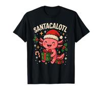 Santacalotl Santa Claus Axolotl Lovers New Year Christmas Maglietta