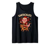 Santacalotl Santa Claus Cute Axolotl Snow Reindeer Christmas Canotta