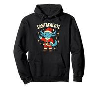 Santacalotl Santa Claus Cute Blue Axolotl New Year Christmas Felpa con Cappuccio