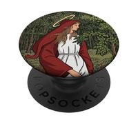 Sant'Agnese di Roma Vintage Art Cattolico Patrono Santo di Ragazze PopSockets PopGrip Adesivo