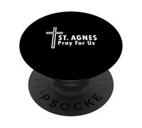 Sant'Agnese prega per noi cattolico martire santa PopSockets PopGrip Adesivo