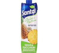 Santal Dolce Natura Succo di Ananas Senza Zuccheri, 1 L, Confezione da 12 Brick, 12 Litri Totali