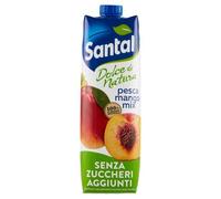 Santal Dolce Natura Succo Pesca e Mango Senza Zuccheri, 1 L, Confezione da 12 Brick