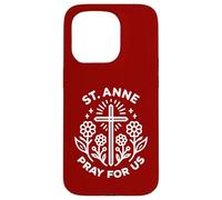Sant'Anna Prega Per Noi Floreale Cristiano Cattolico Novena Custodia per iPhone 15 Pro