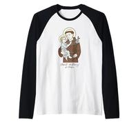 Sant'Antonio da Padova con Cristo Bambino Santo Patrono Maglia con Maniche Raglan