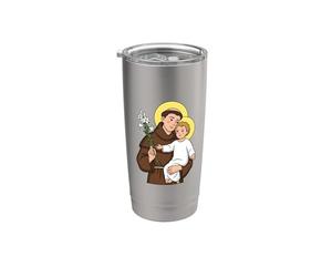 Sant'Antonio di Padova Bicchiere termico in acciaio inox doppia parete
