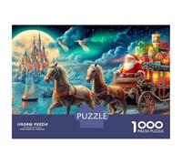Santa's Airplane Ride Puzzle 1000 Pezzi Santa’s Sleigh at Castle Puzzle Ecologico E Preciso, Attività Di Relax E Sfida Per Adulti E Bambini 52x38cm/1000pcs