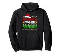Santa's Favorite Firefighter Funny Christmas Xmas Felpa con Cappuccio