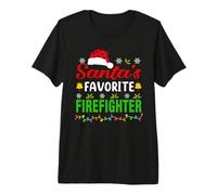 Santa's Favorite Firefighter Funny Christmas Xmas Maglietta Premium