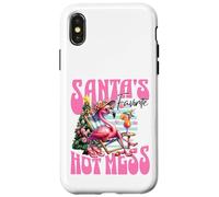 Santa's Favorite Hot Mess Funny Flamingo Christmas Cocktail Custodia per iPhone X/XS