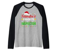 Santa's Favorite Inspector Funny Christmas Inspector Xmas Maglia con Maniche Raglan