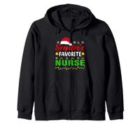 Santa's Favorite Nurse Funny Christmas Nurse Xmas Felpa con Cappuccio