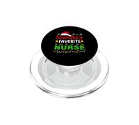Santa's Favorite Nurse Funny Christmas Nurse Xmas PopSockets PopGrip per MagSafe