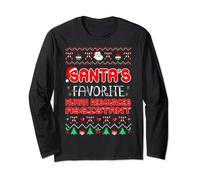 Santas Favorite Risorse Umane Assistente Maglione Natale Maglia a Manica
