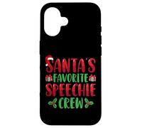 Santa's Favorite Speechie Crew SLP Speech Therapy Christmas Custodia per iPhone 16