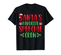Santa's Favorite Speechie Crew SLP Speech Therapy Christmas Maglietta