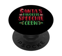 Santa's Favorite Speechie Crew SLP Speech Therapy Christmas PopSockets PopGrip Adesivo
