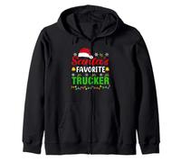Santa's Favorite Trucker Funny Christmas Trucker Xmas Felpa con Cappuccio