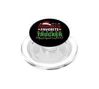 Santa's Favorite Trucker Funny Christmas Trucker Xmas PopSockets PopGrip per MagSafe