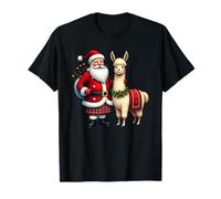 Santa's Festive Llama Ride. Abbigliamento Natalizio Maglietta