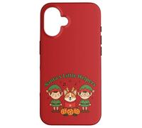 Santa's Little Helpers Christmas Elves Corgi Dog Holiday Custodia per iPhone 16