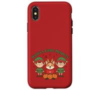 Santa's Little Helpers Christmas Elves Corgi Dog Holiday Custodia per iPhone X/XS