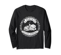 Santa's Little Napper, Divertente Yorkshire Terrier Dog Christmas Maglia a Manica