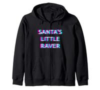 Santa's Little Raver Christmas Rave Techno Festival EDM Felpa con Cappuccio