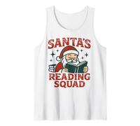 Santa's Reading Squad Festive Book Lover Holiday Uomo Donna Canotta