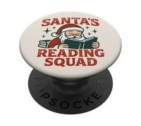 Santa's Reading Squad Festive Book Lover Holiday Uomo Donna PopSockets PopGrip Adesivo