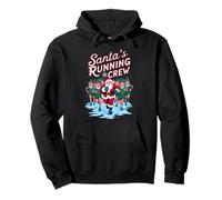 Santa's Running Crew Christmas Runner Costume Marathon Team Felpa con Cappuccio