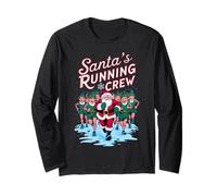 Santa's Running Crew Christmas Runner Costume Marathon Team Maglia a Manica