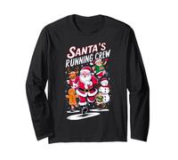 Santa's Running Crew Christmas Runner Costume Marathon Team Maglia a Manica