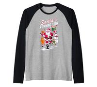 Santa's Running Crew Christmas Runner Costume Marathon Team Maglia con Maniche Raglan
