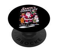 Santa's Running Crew Christmas Runner Costume Marathon Team PopSockets PopGrip Adesivo