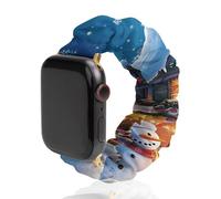 Santas Secret Village Scrunchie Cinturino di ricambio elastico morbido compatibile con Apple Watch, 38mm/40mm, Acciaio inossidabile, Nessuna pietra preziosa