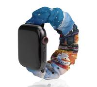 Santas Secret Village Scrunchie Cinturino di ricambio elastico morbido compatibile con Apple Watch, 38mm/40mm, Acciaio inossidabile, Nessuna pietra preziosa