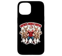 Santa's Swole Squad, allenamento natalizio in palestra, squadra, amici Custodia per iPhone 15
