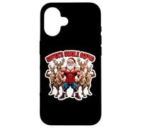 Santa's Swole Squad, allenamento natalizio in palestra, squadra, amici Custodia per iPhone 16