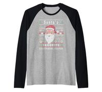 Santas Xmas - Custode del Faro di Natale Maglia con Maniche Raglan