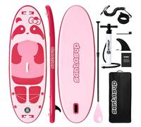 Santasup Tavola gonfiabile per bambini, 2,4 m, panda blu, Stand Up Paddle Board con accessori, design durevole e stabile, ampia tavola antiscivolo, pompa a mano per ragazzi